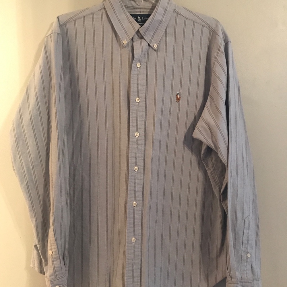 Gray striped RALPH LAUREN BLUE LABEL classic fit